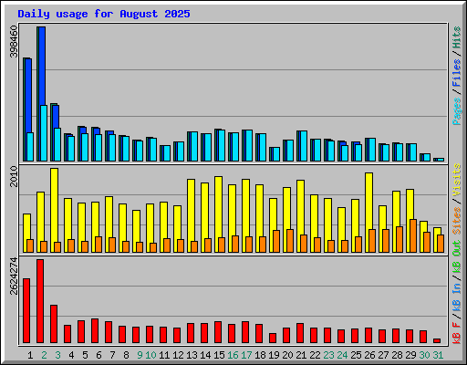 Daily usage for August 2025