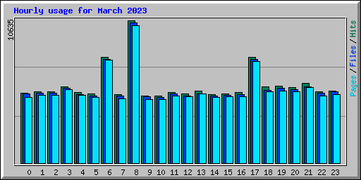 Hourly usage for March 2023