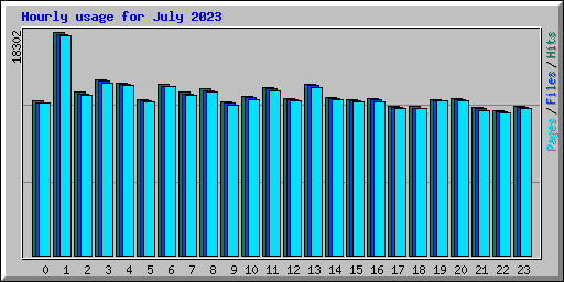 Hourly usage for July 2023