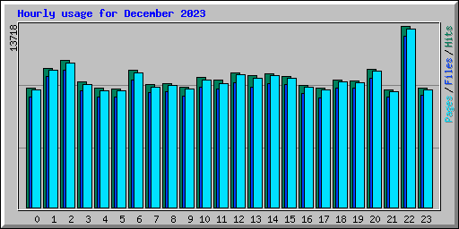 Hourly usage for December 2023