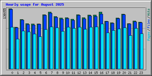Hourly usage for August 2025